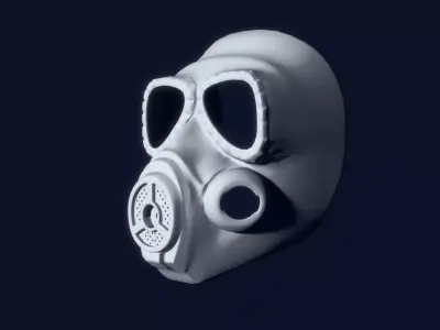 MO4 Gas Mask Low-poly 3D model