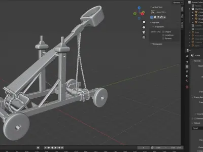 catapult medieval Free low-poly 3D model