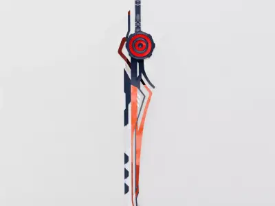 Anime sword lowpoly Low-poly 3D model