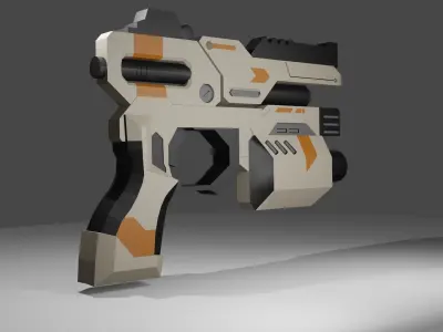 Scifi Gun 3D Model Low-poly 3D model