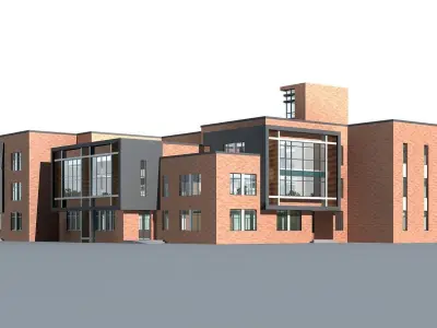 School Building 3D model 9