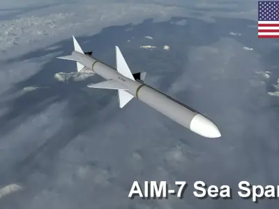AIM-7 Missile Low-poly 3D model