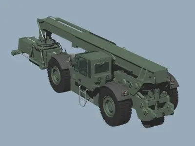 US MARINES Reach stacker RT-240 with 40ft and 20ft container 3D model