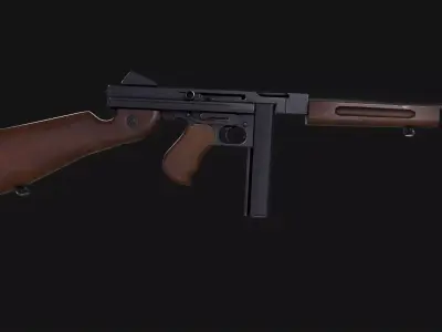 M1A1 Thompson Submachine Gun Low-poly 3D model