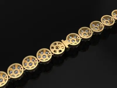 Diamond Tennis Necklace Cluster Link 2mm7 3D print model