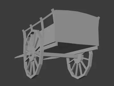 Low Poly Cart Free low-poly 3D model