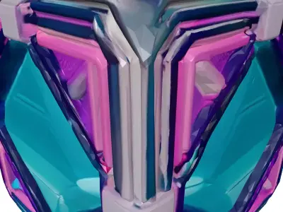 Futuristic Data Crystal Hologram 3D model