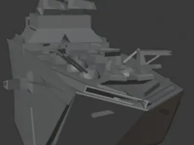 battleship warship Free 3D model