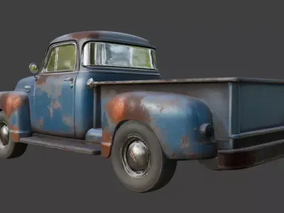 Vintage Rusty Pickup Truck 3D Model 3D model 30