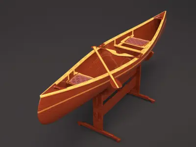 Canoe Low-poly 3D model from CGTrader