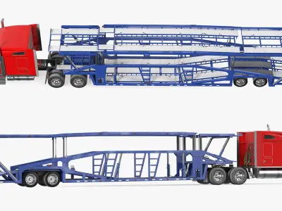Truck Hauler Trailer 3D Model