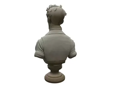 Victorian Gentleman Scholar Bust Classical Stylized Portrait 3D model