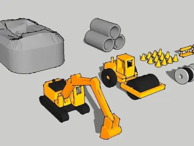 Road Work Site by Outland Models 3D Printable 3D print model