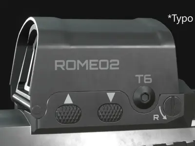 SIG Romeo2 Red Dot Optic Sight Attachment - Game Asset Low-poly 3D model