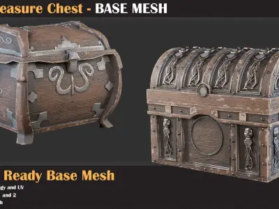 20 Treasure Chest BASE MESH - VOL 13 3D model