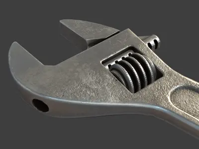 Adjustable Wrench Low-poly 3D model get