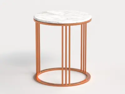 Table 5 Steel Marble Top Coffee Table Low-poly 3D model