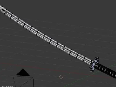 Katana Blue Flower Sword Low-poly 3D model