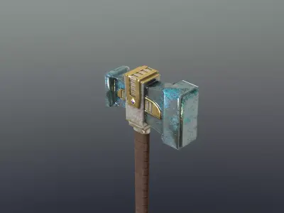 Hammer - Mithril Low-poly 3D model