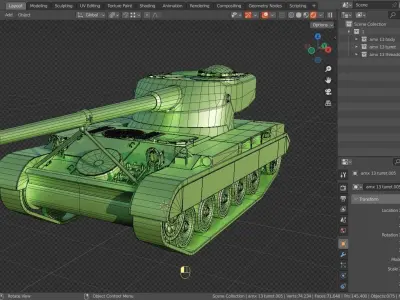 AMX 13 TANK BASE MESH Low-poly 3D model