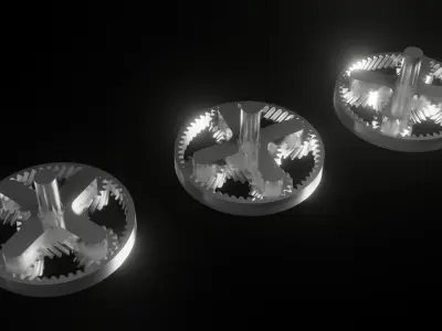 planetary gears rigged or constrained 3D model