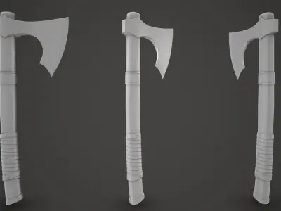Viking Axe Low-poly 3D model 25