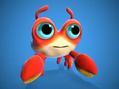 cartoon little crab Low-poly 3D model purchase