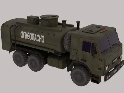 Russian Military Kamaz Truck APC Grad Command Tanker Vehicle Low-poly 3D model