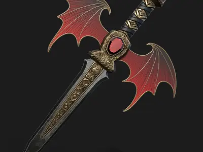 Crimson Vamp Dagger Low-poly 3D model