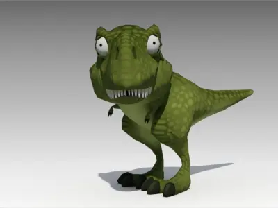 Rex Toon Animated Low-poly 3D model