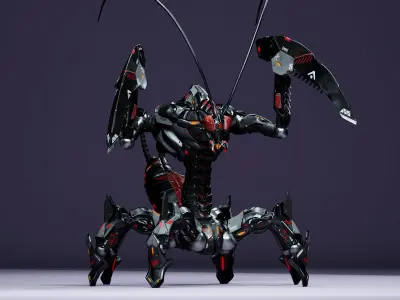 SciFi Insect Mantis Low-poly 3D model