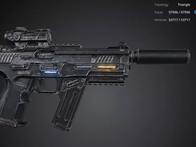 Futuristic Pistol 3D model purchase