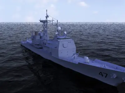 ticonderoga class cruiser cg47 uss Low-poly 3D model