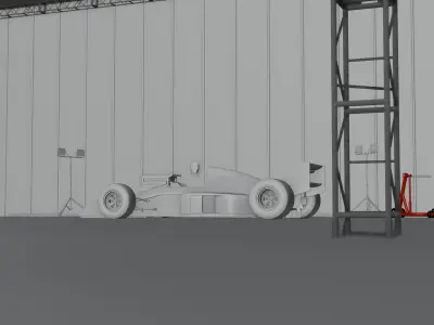 Warehouse Automotive Blender 3D model