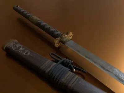 Katana - Sword Low-poly 3D model