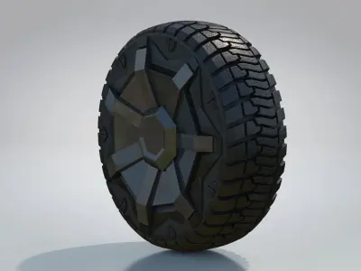 Cybertruck Tesla Wheel Low-poly 3D model
