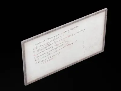 School Whiteboard Low-poly 3D model