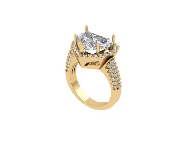 Heart Art Deco Ring 3D print model 3