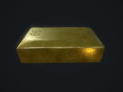 Gold Bar Low-poly 3D model purchase