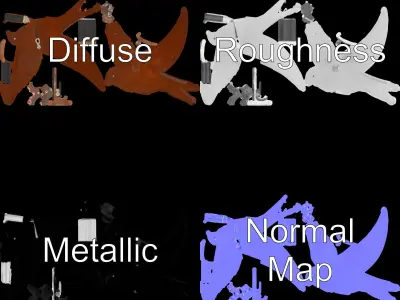 Rustic Metal Bird Weathervane D Model Pack Low-poly 3D model
