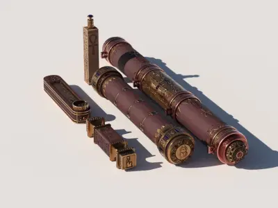 OB 02 Egyptian Necromancer Kit - Containers 02 Low-poly 3D model