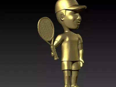 male Tennis Player Pendant 3D print model