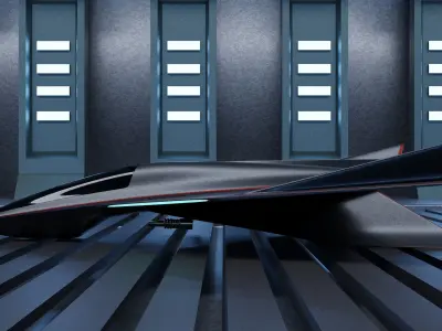 Concept Jet and Hangar Bundle  3D model