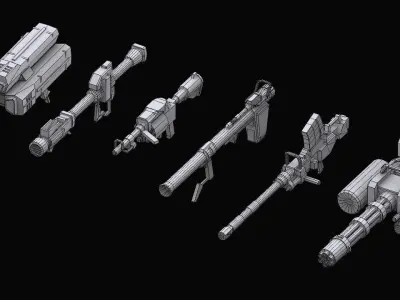 Gundam Earth Federation Heavy Weapons 3D model