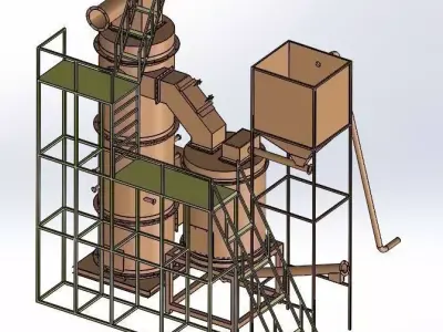 Husk furnace Free 3D model