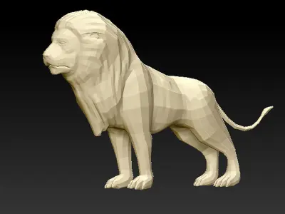 3D LION LOWPOLY pug Low-poly 3D model