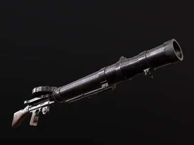 Lewis Machine Gun WW2 PBR Low-poly 3D model