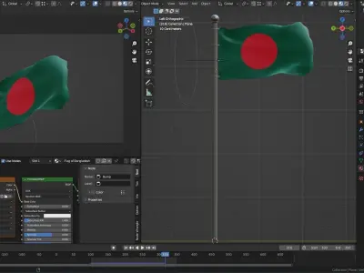 Animated Bangladesh Flags  3D model