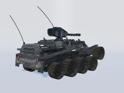 Military Vehicle Tech Turret Low Poly Low-poly 3D model