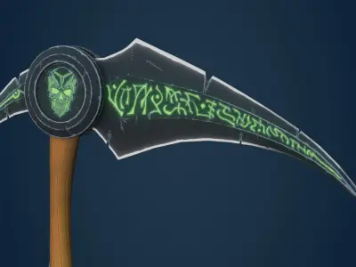 Stylized Scythe Weapon Low-poly 3D model
